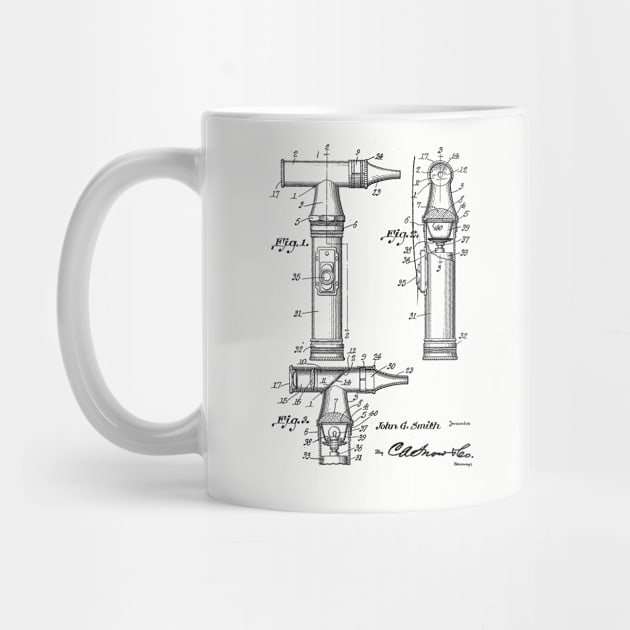 Otoscope Vintage Patent Drawing by TheYoungDesigns